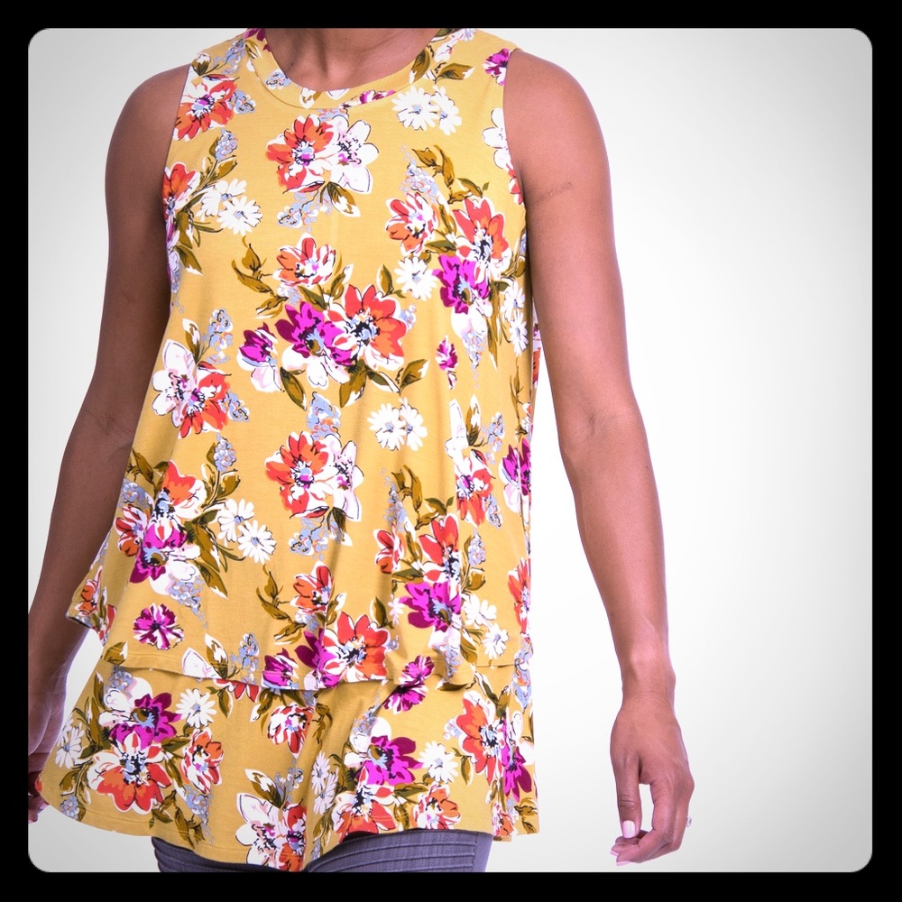 Organic Girl Tiered Tunic Pretty floral! 🌸🌿🌼